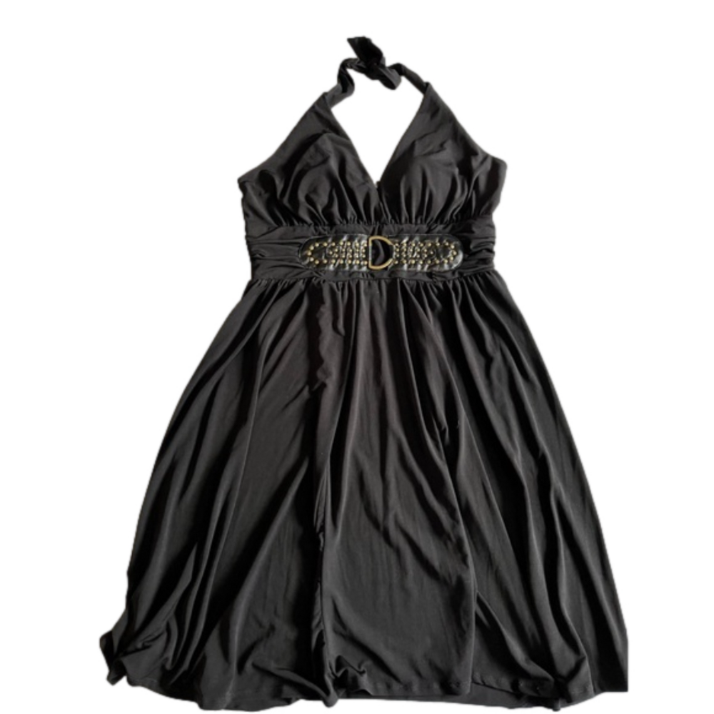 La Belle Vintage Halter Dress with waist detail size large